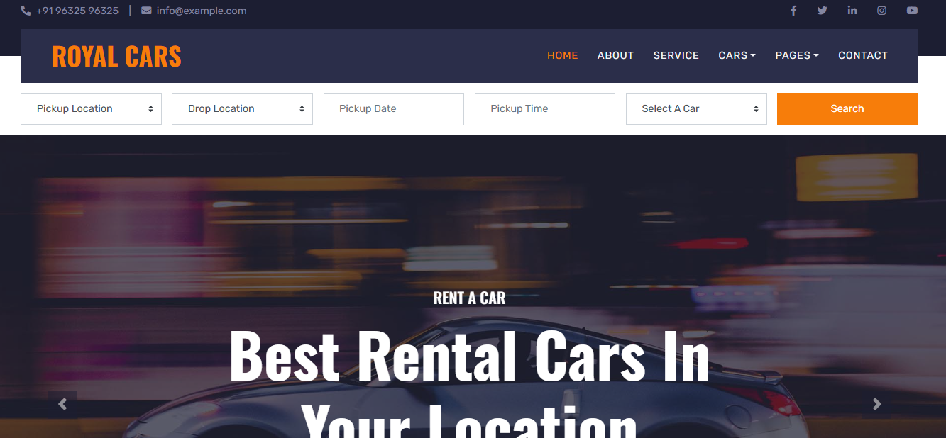 Car Rental HTML Template -