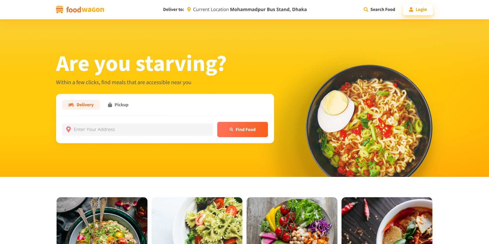 FoodWagon Food Delivery Landing Template by ThemeWagon