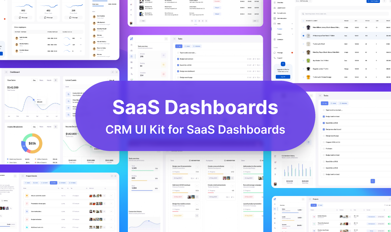 CRM UI Kit for SaaS Dashboards