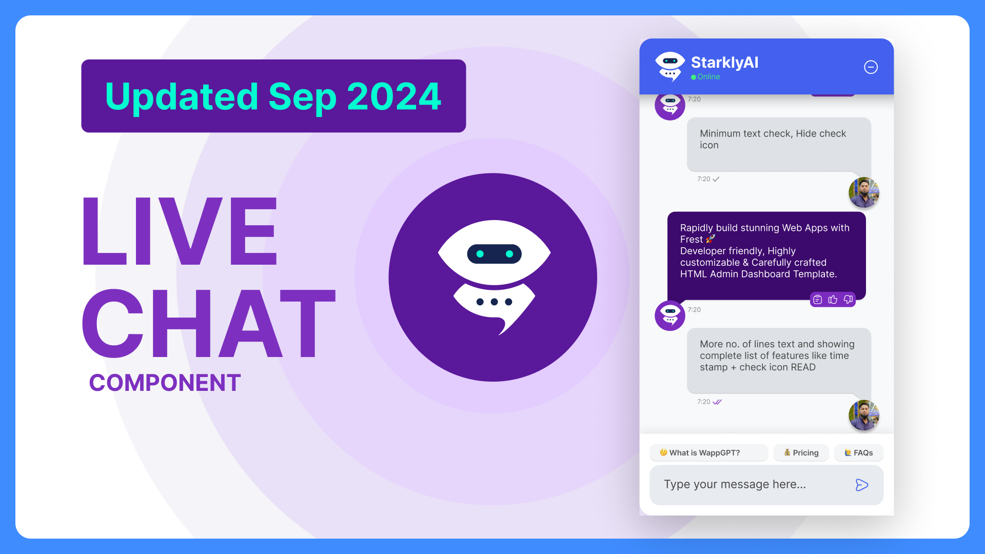 Live Chat / AI Chatbot Component for website prototypes