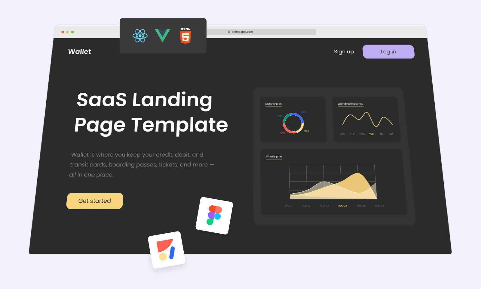 SaaS Landing Page Template - Landing Page Template ready to export to HTML - Landing page