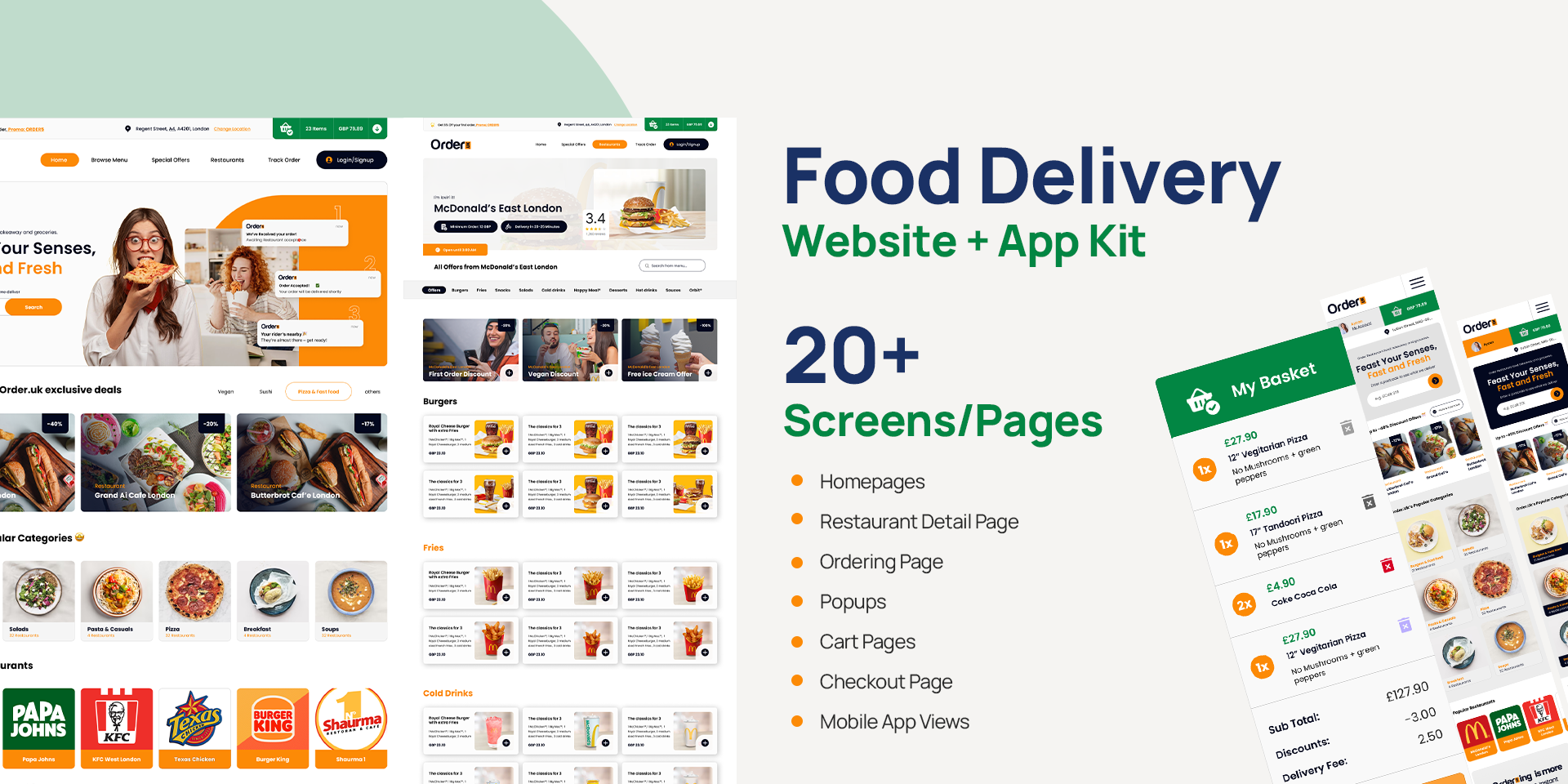 Food Delivery Website & App Design UI Kit