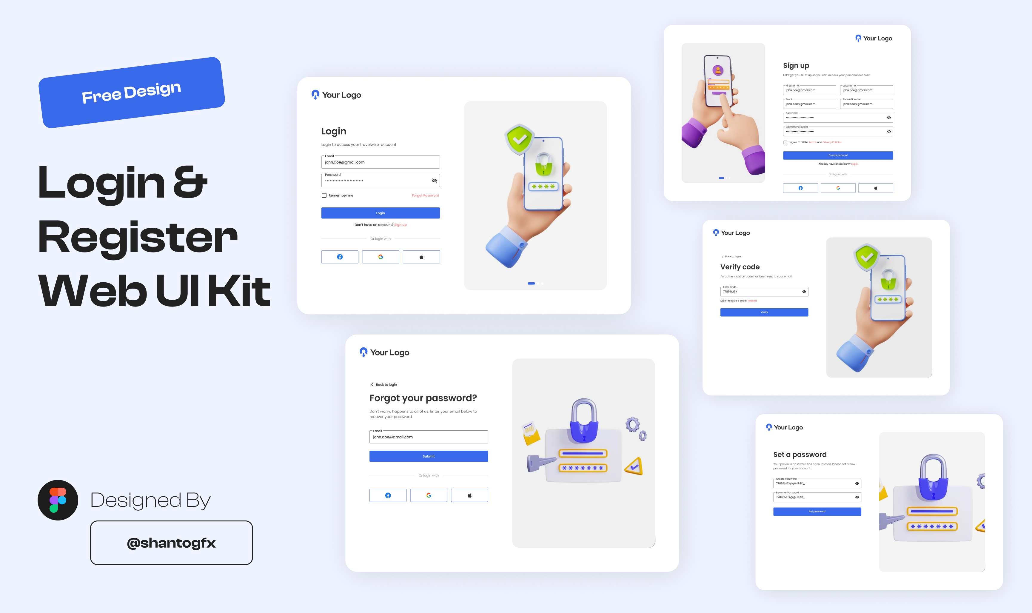 Login & Register Web UI Kit (Freebie)
