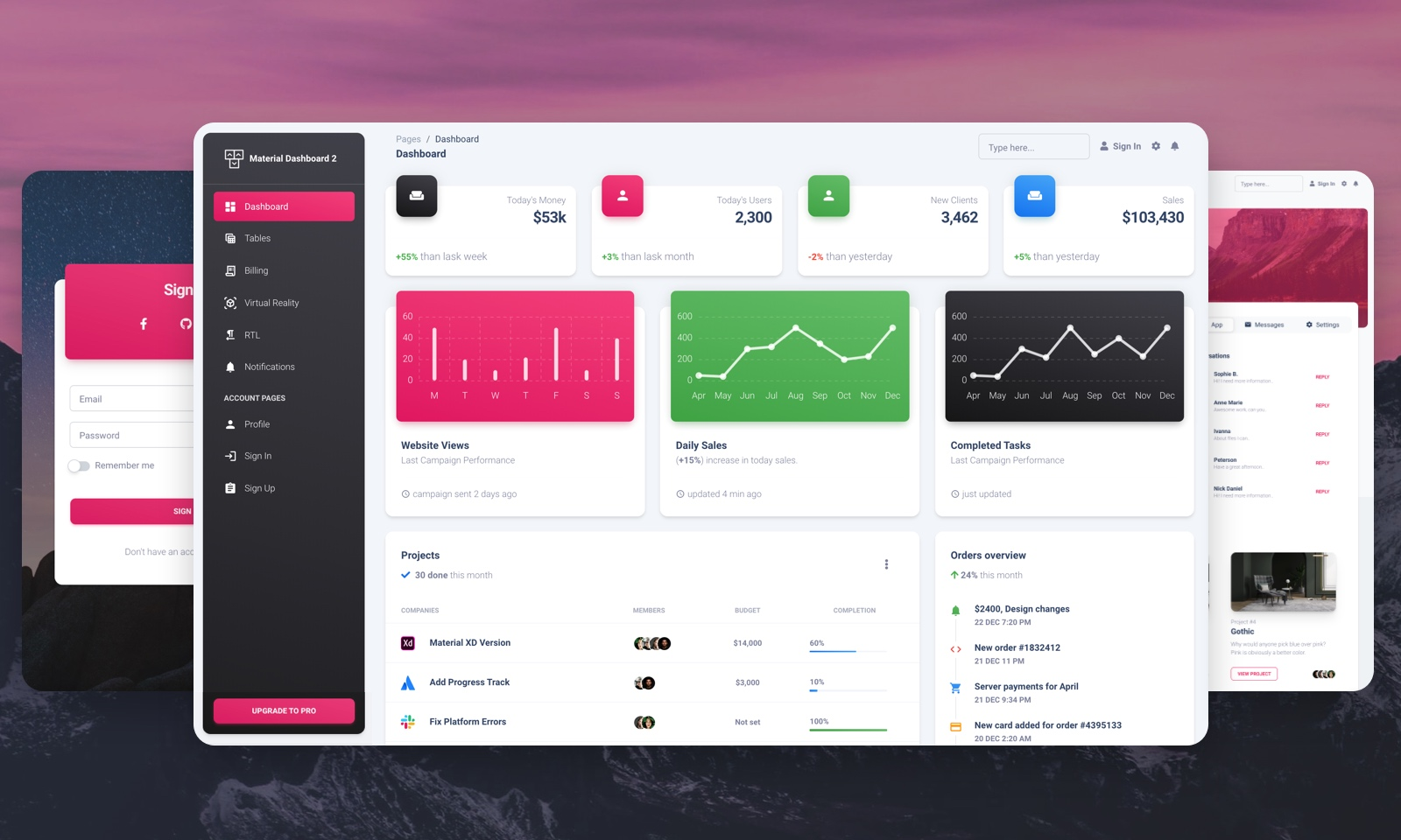 Material Dashboard 2 - Free Admin Template