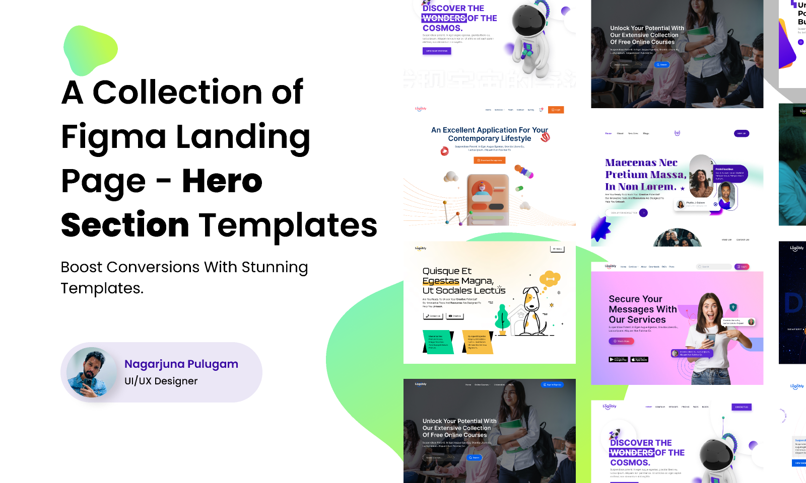 A Collection of Figma Landing Page - Hero Section Templates