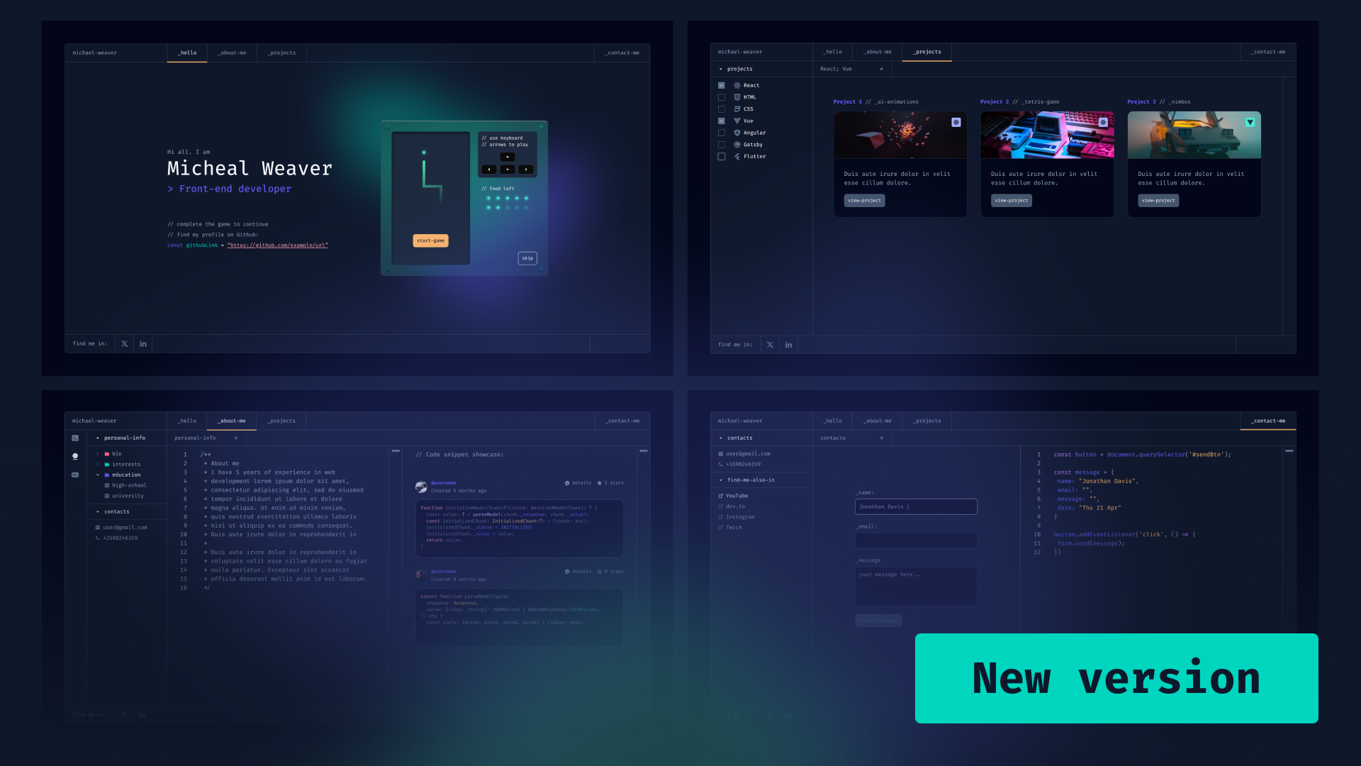 Portfolio for Developers Concept V.2.1