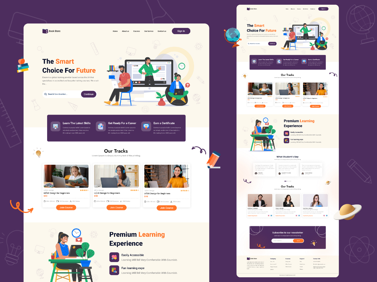 Online Education Website Free Template