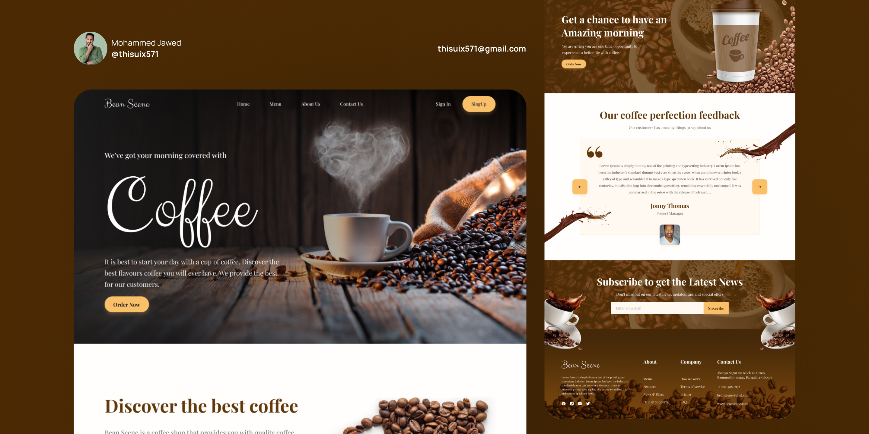 Bean Scene Coffee Landingpage