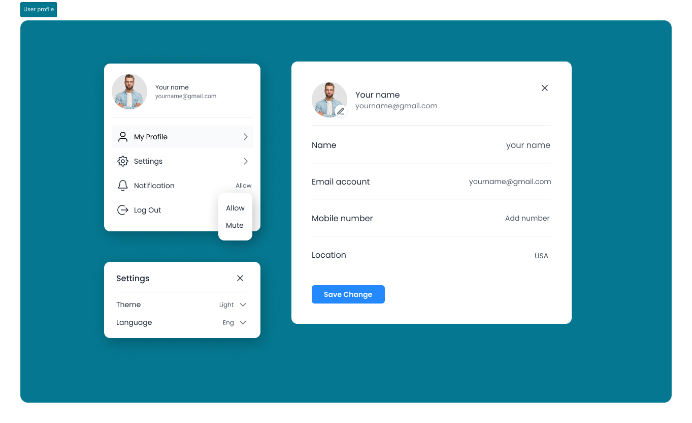User profile ui Design