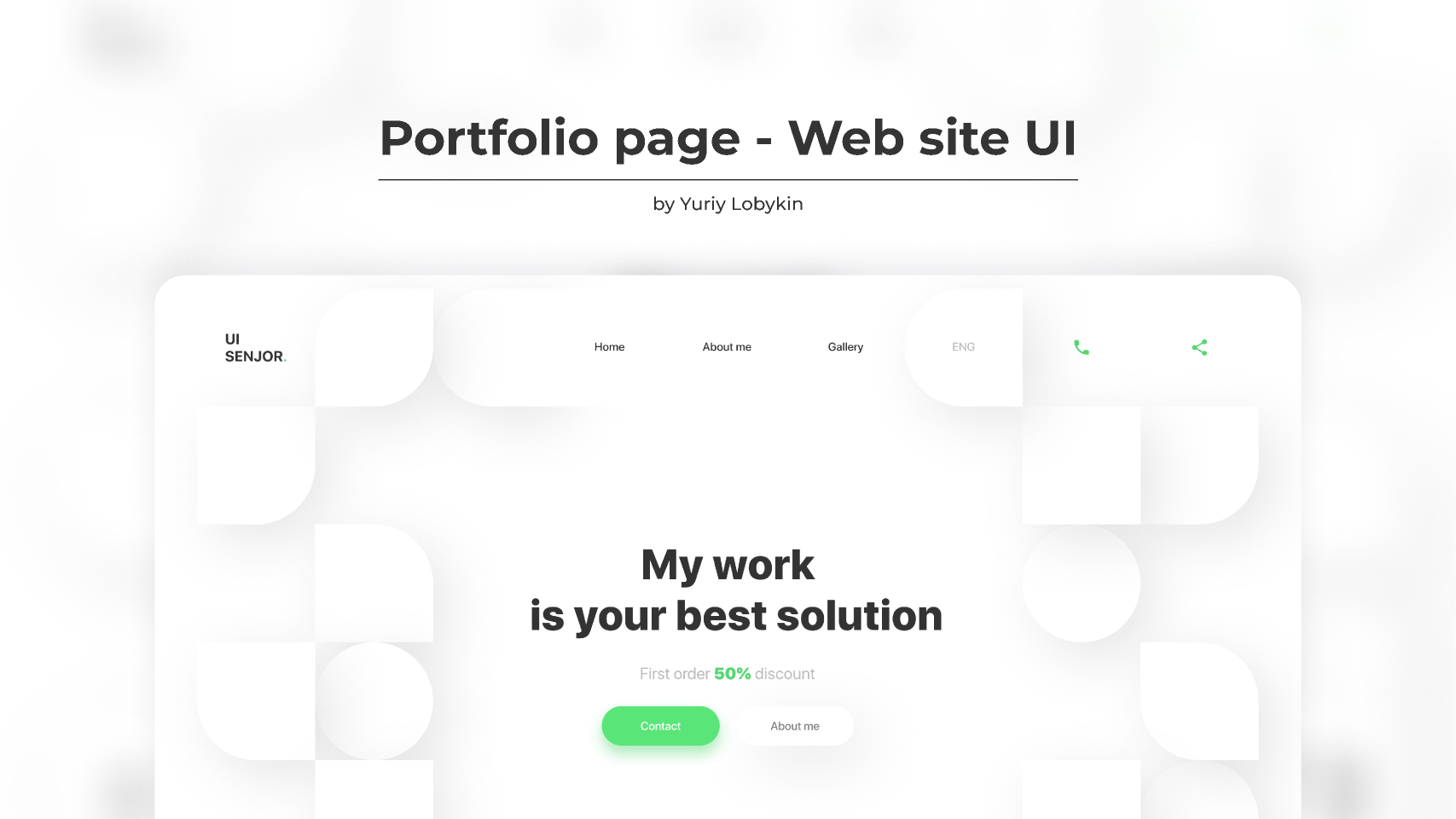 Portfolio page - Web site UI