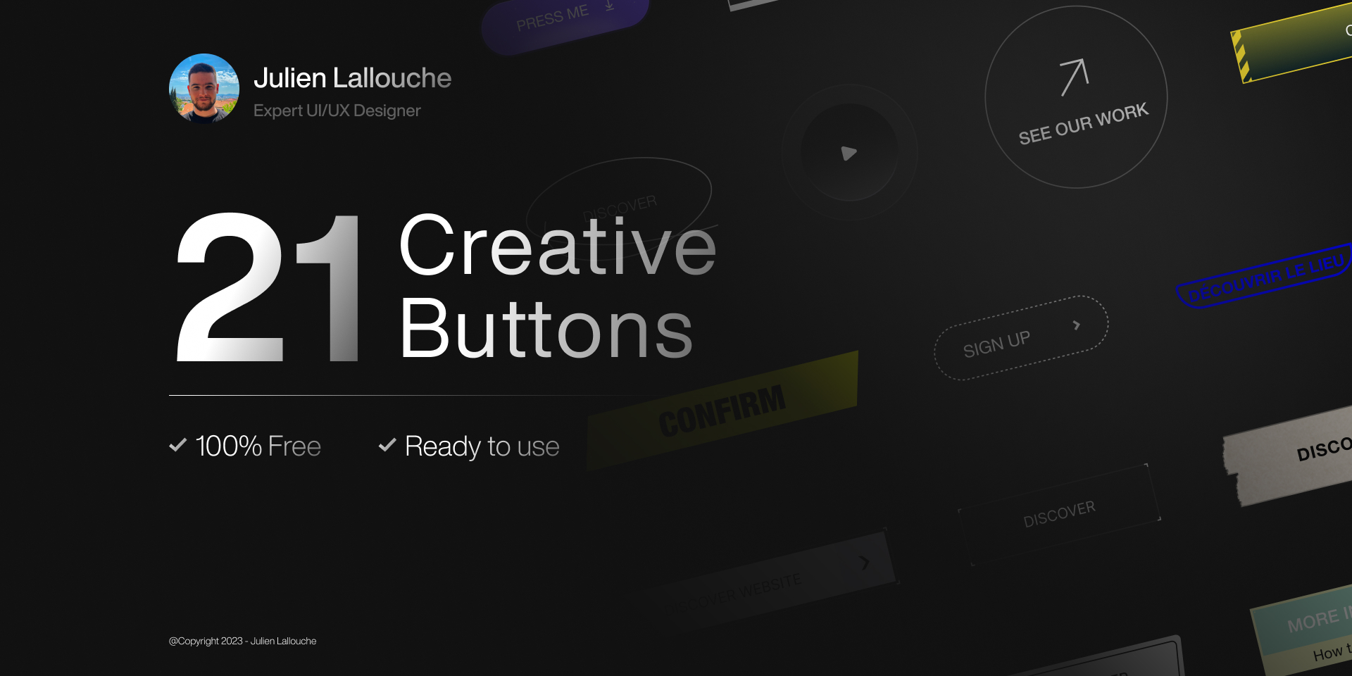 21 Creative Buttons - Ready to use
