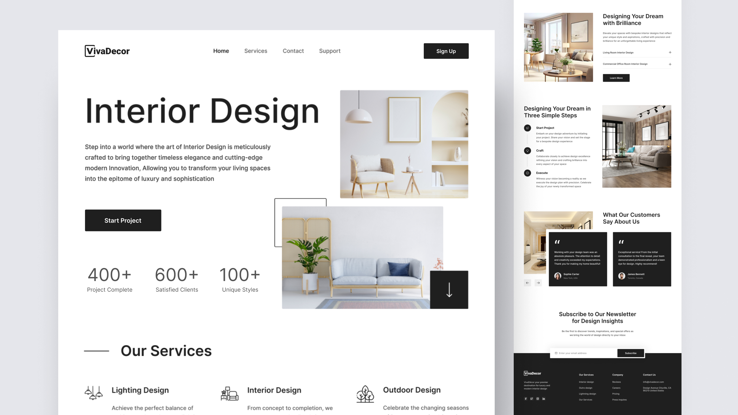 Interior Design Website UI Template