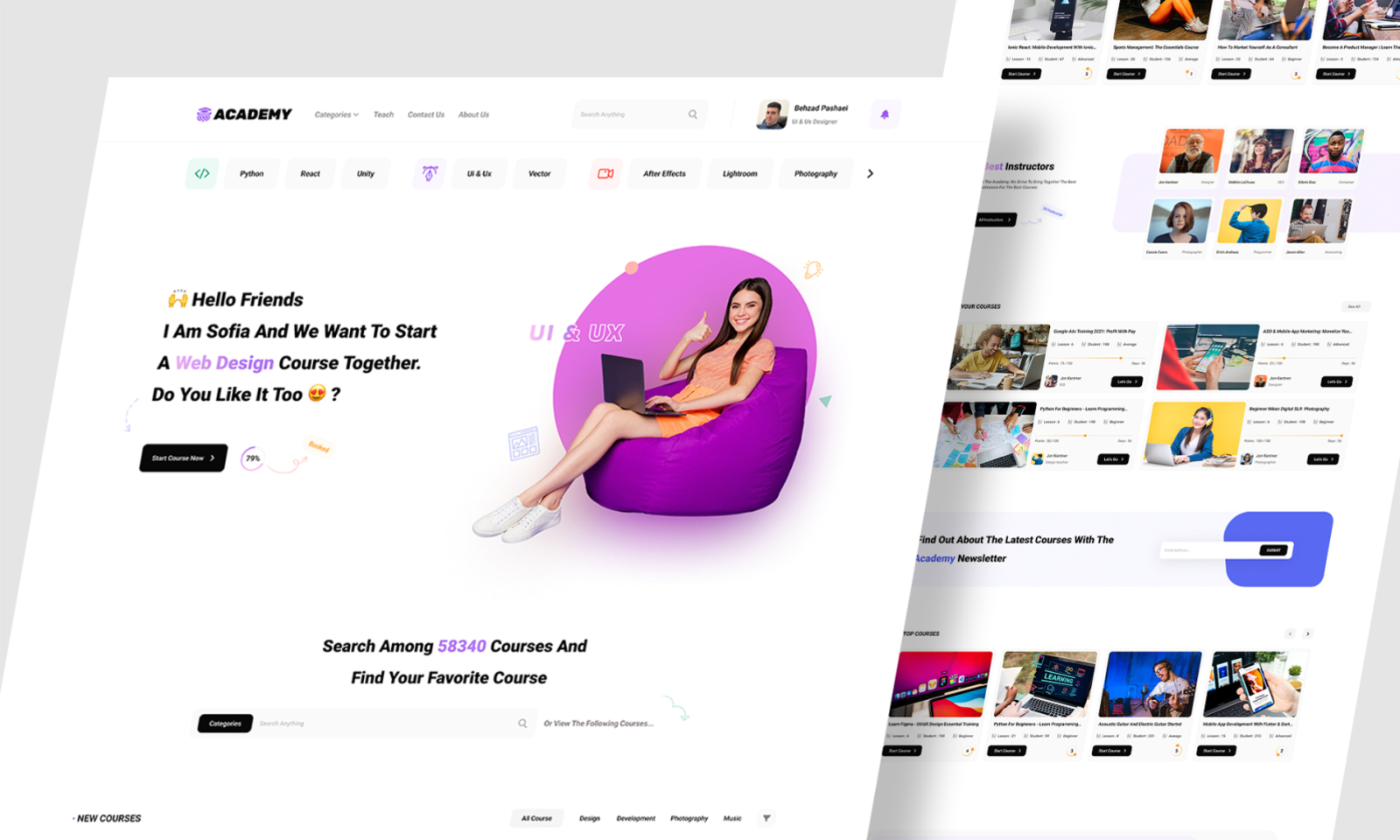Academy - Online Course Figma template