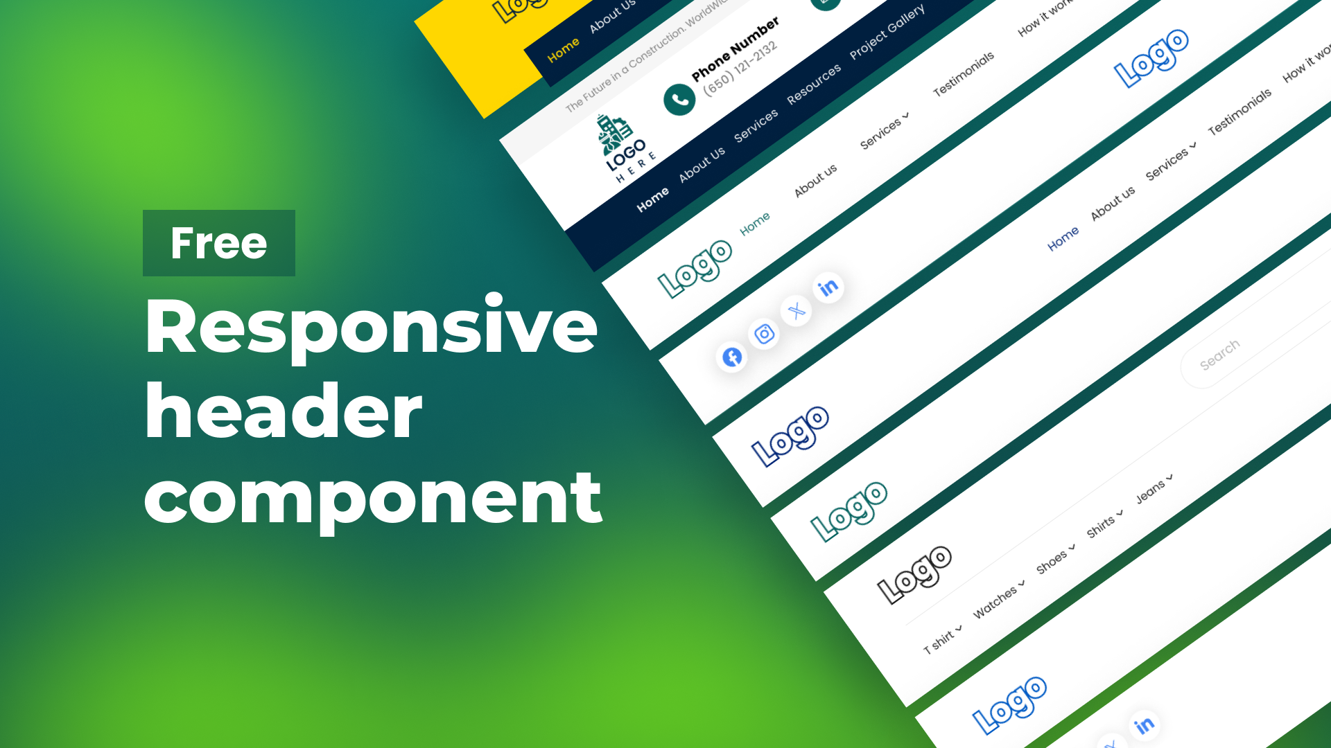 Responsive header component | Navbar ui component | Navbar UI | Header design