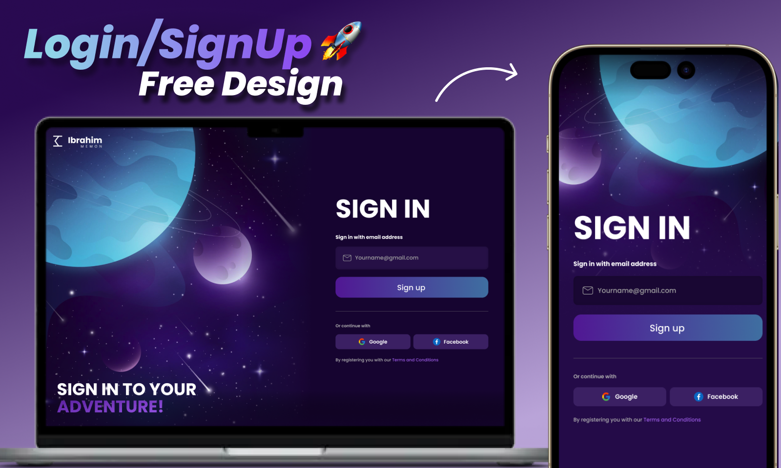 Login / SignUp Web & Mobile App Design