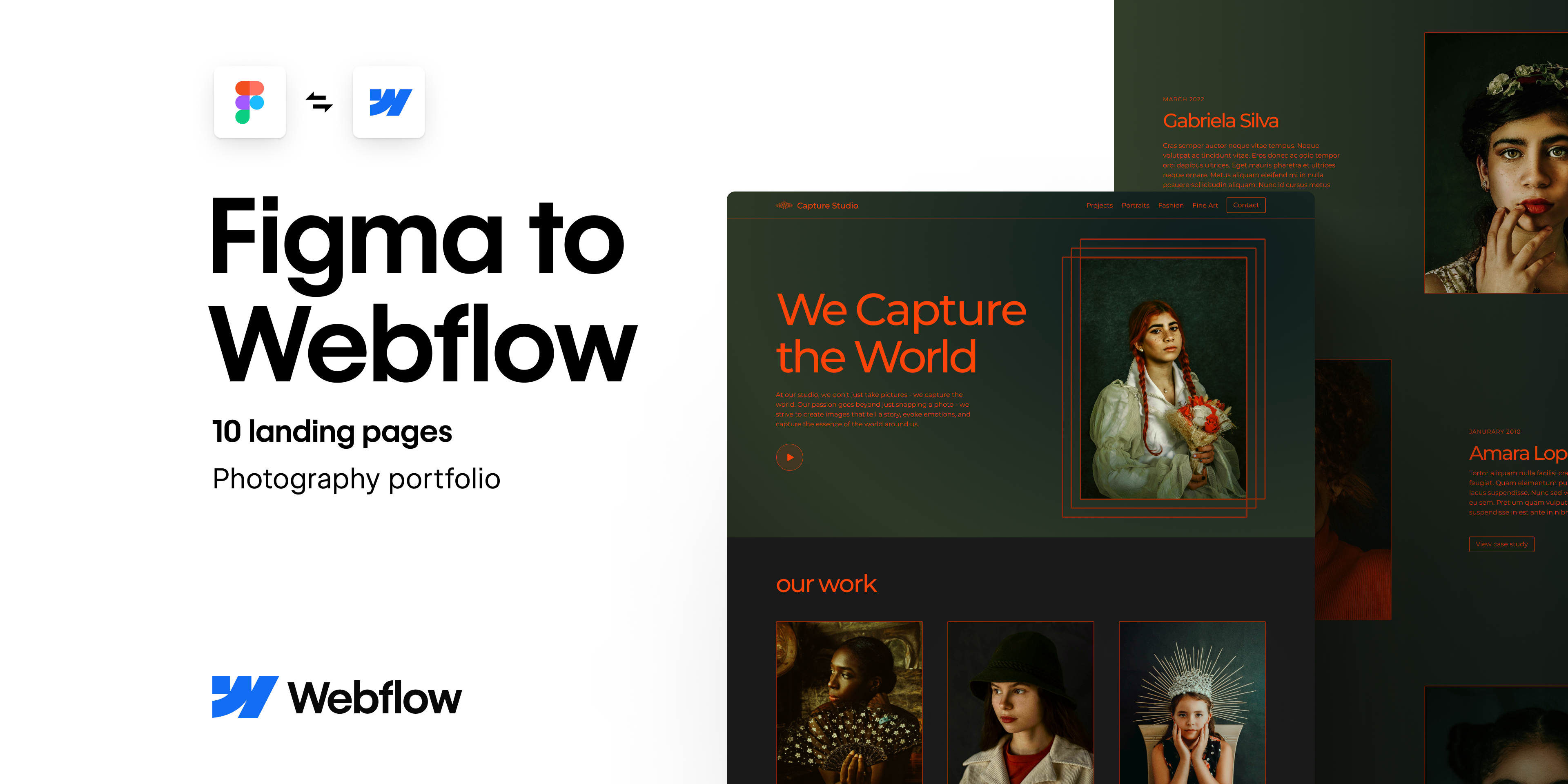 Photography Portfolio — Webflow Landing Page Design