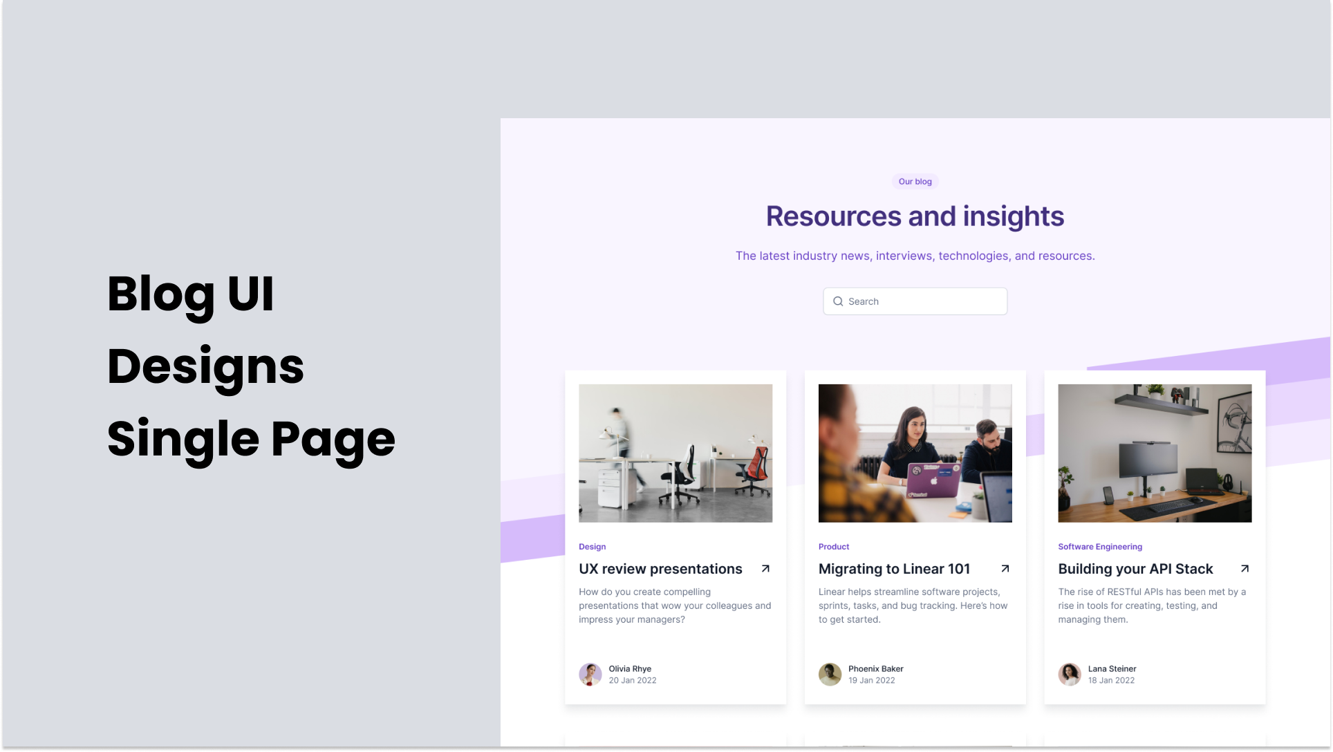 blog website design & mobile app design