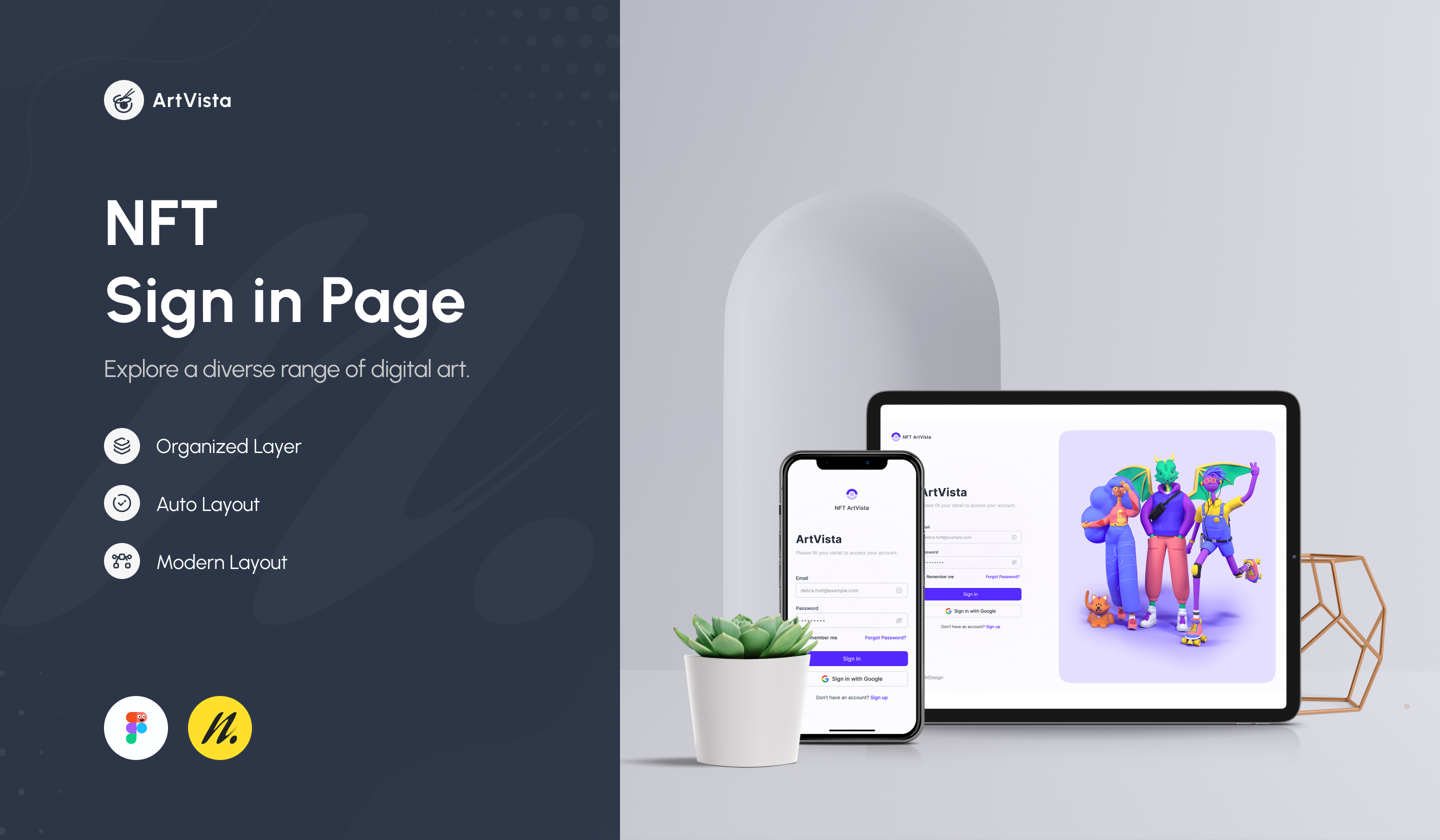 Responsive NFT Sign-in Web Page
