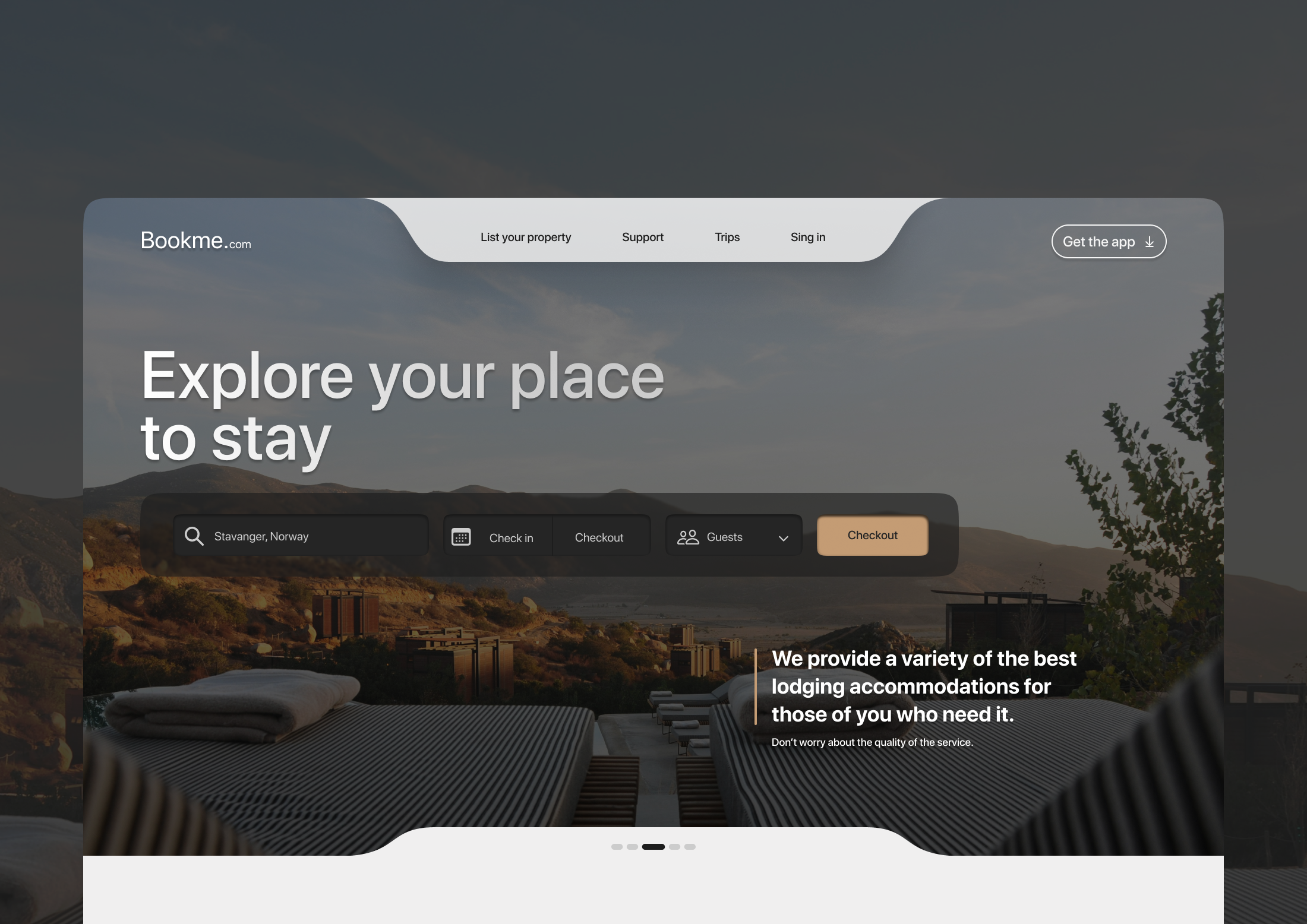 Hotel booking web design