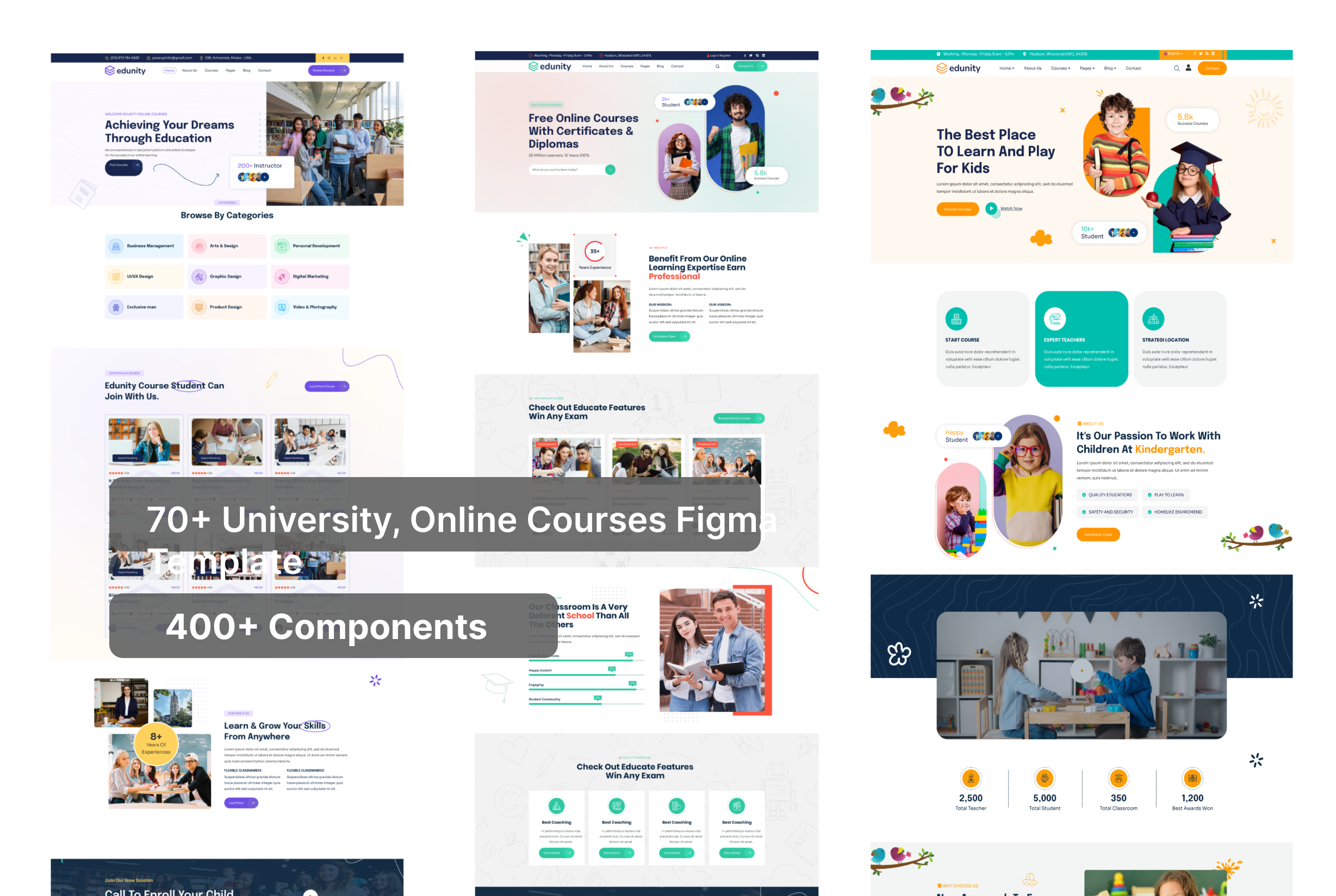 CourseHub - University, Online Courses, School & Education Figma Template