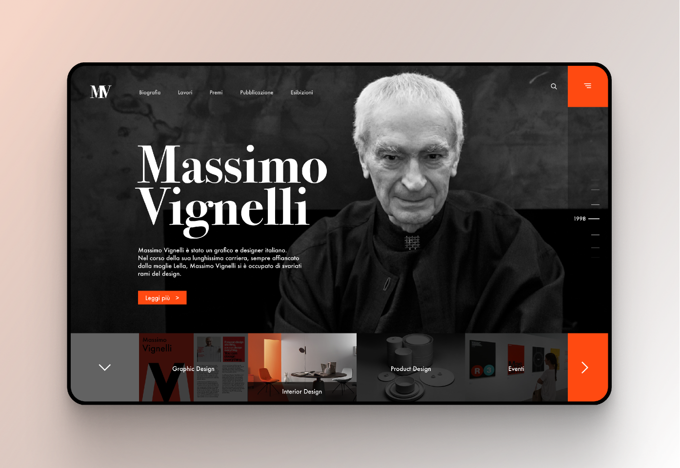 Massimo Vignelli Website Concept