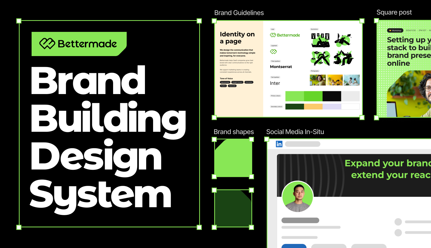 Brand Building Design System: with brand guidelines, social media banners