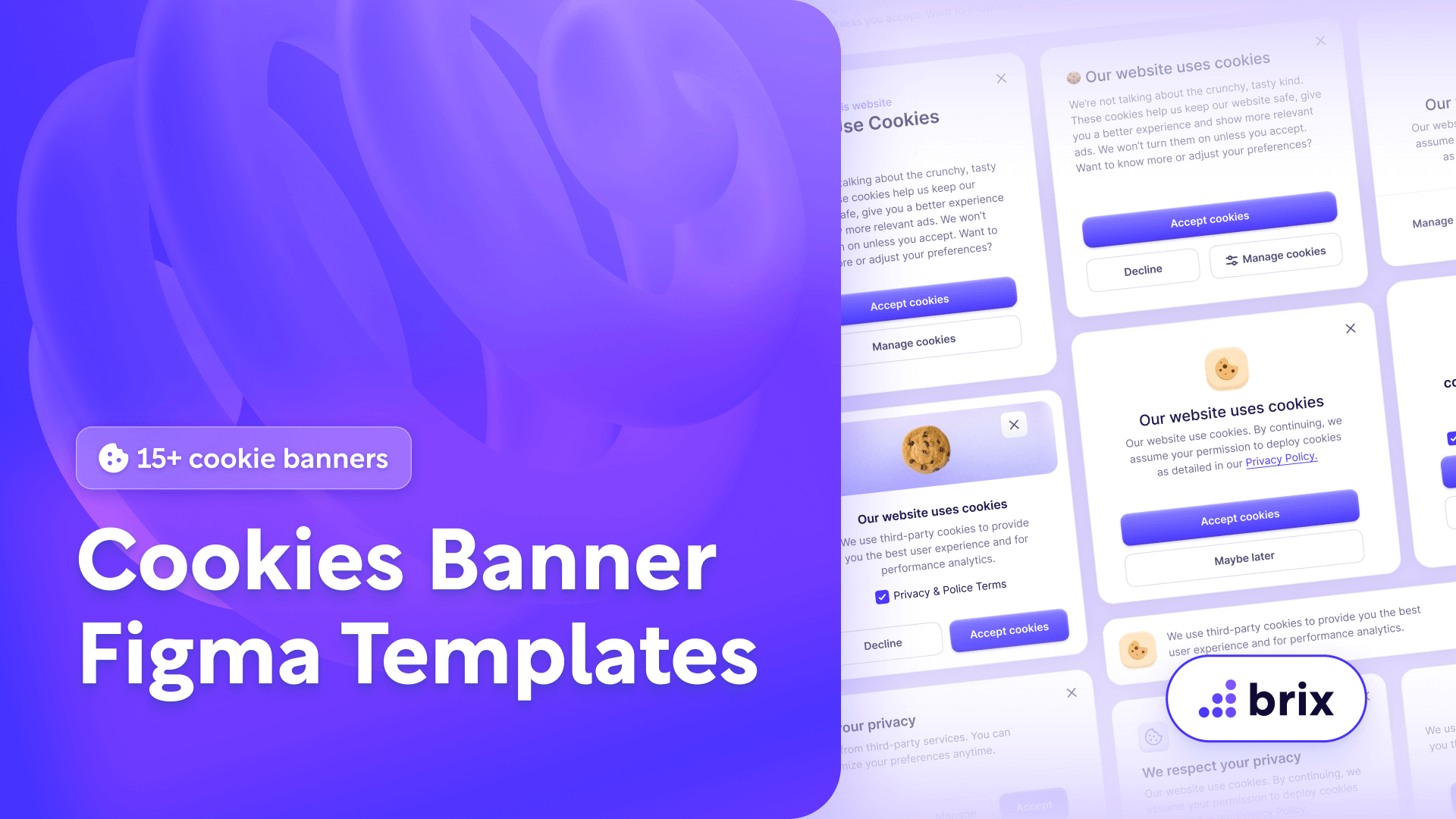 Cookies Notification Banner Website Template | BRIX Templates