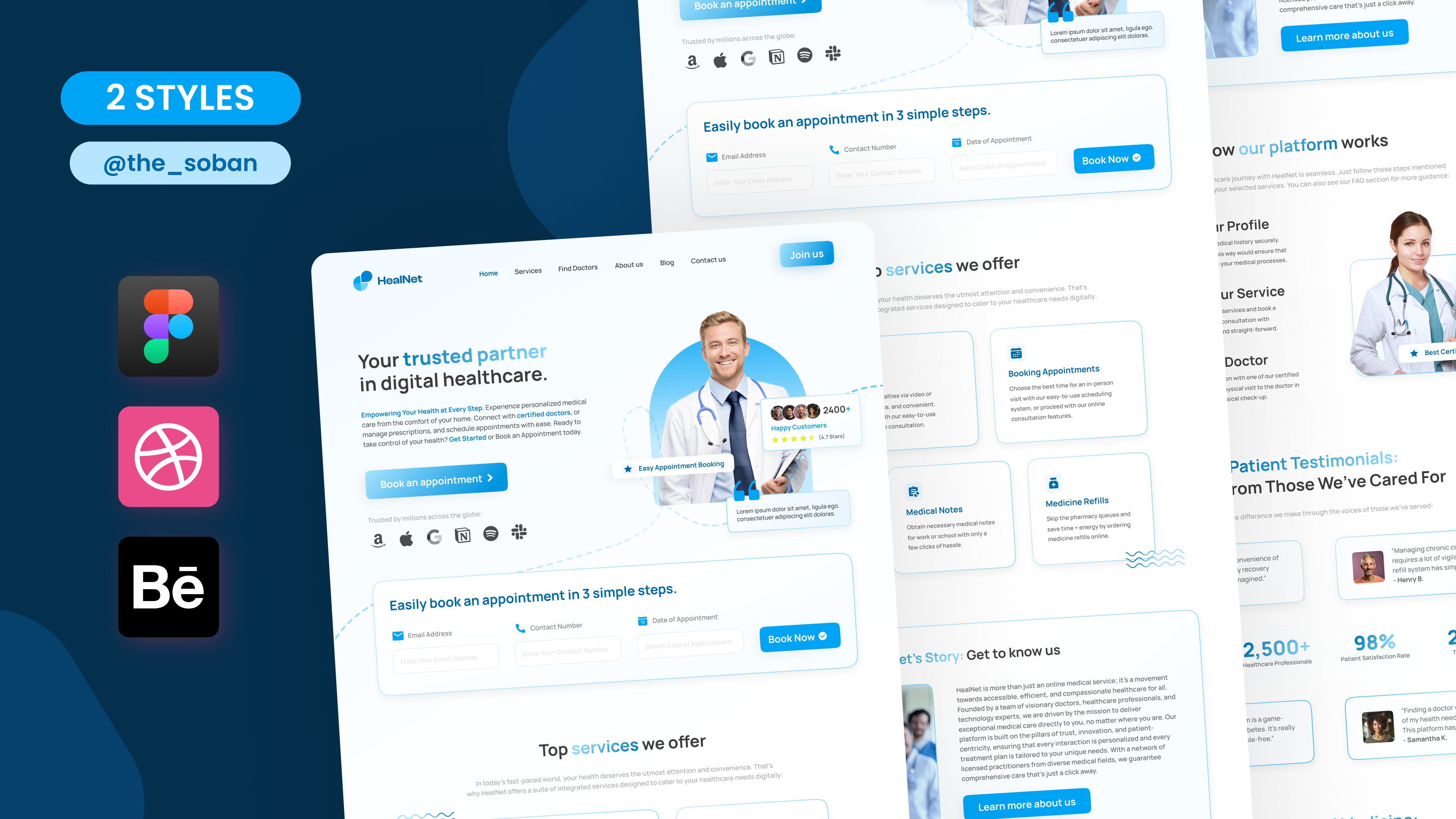 Medical Website Design - Landing Page Design - Free Template UI Kit