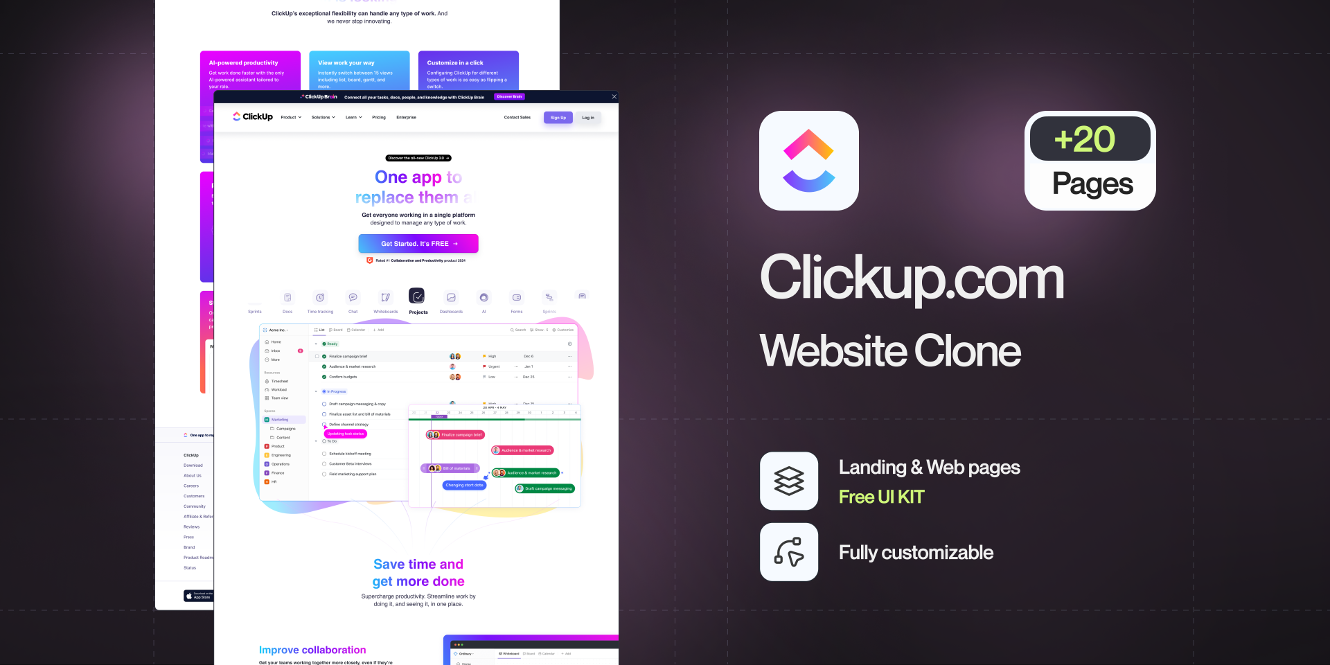 Clickup.com  Web Pages UI