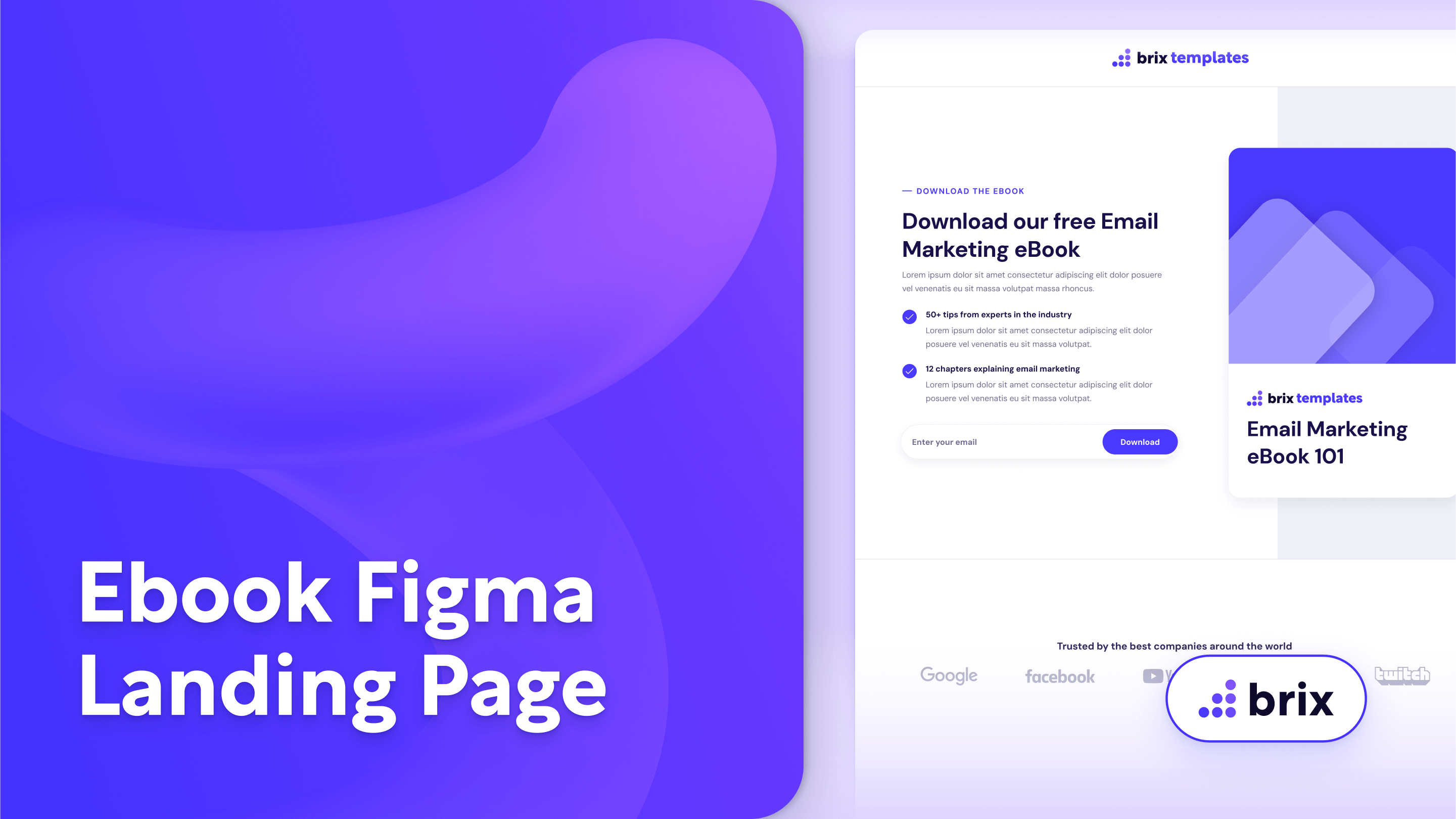 eBook Landing Page Website Template | BRIX Templates