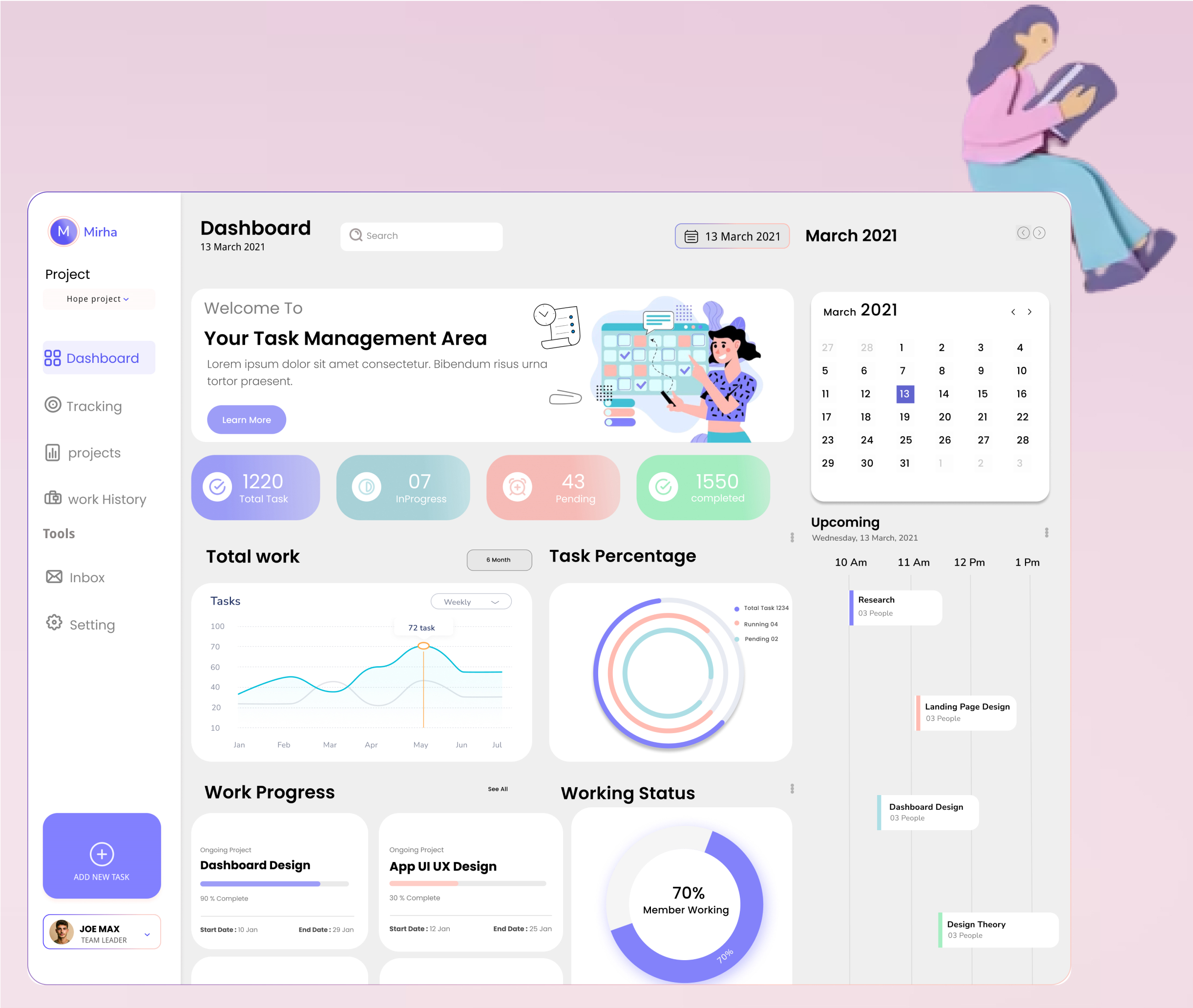 Saas Task Management Dashboard Design