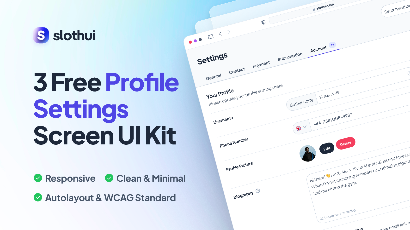 3 Free Settings Screen UI