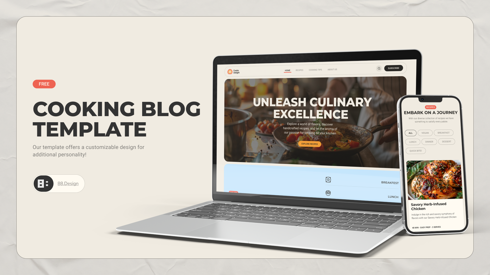 [FREE] Cooking & Recipes Blog Template