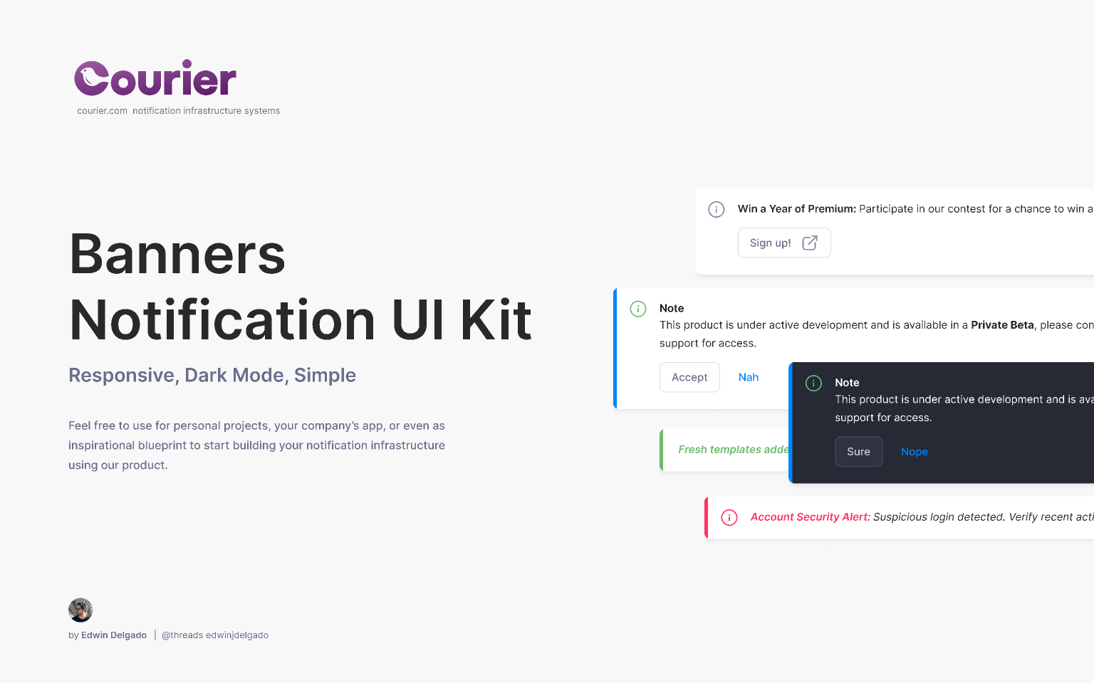 Courier Banners Notification UI Kit
