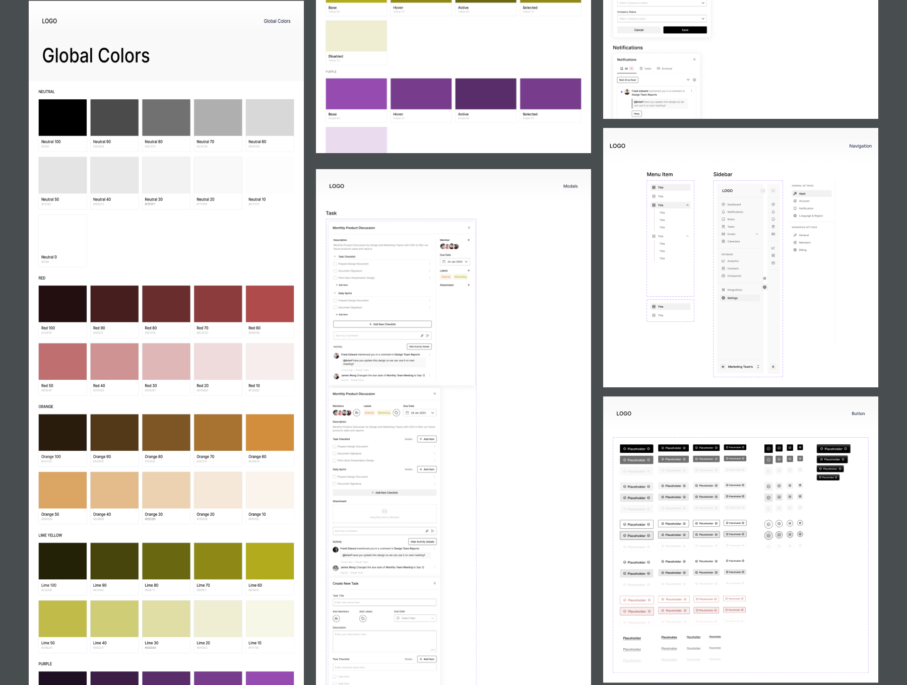 Comprehensive Design System for Dashboard, Landing Pages, CRM, and Various Apps