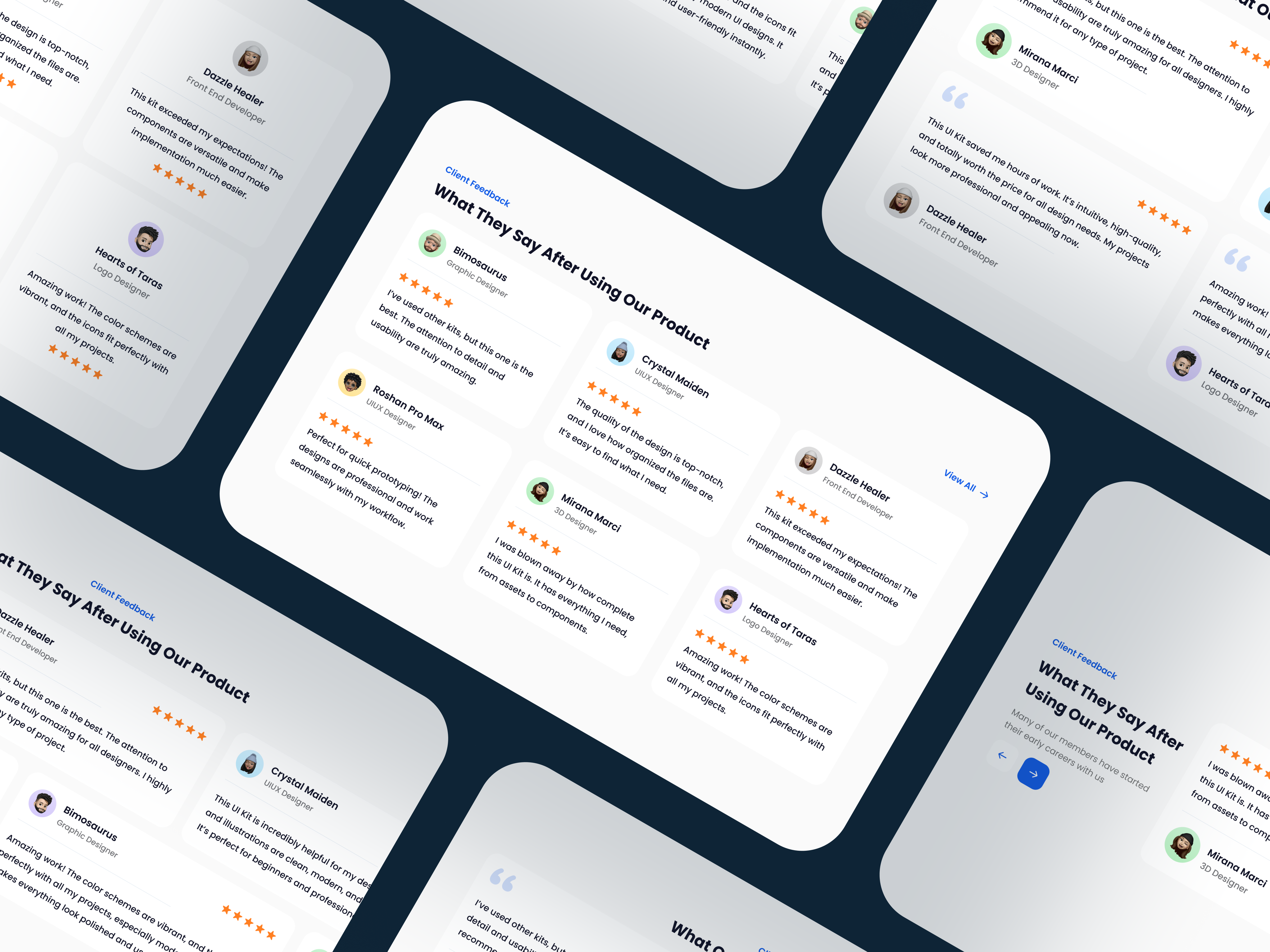 Testimonial or Feedback Section for Web Design