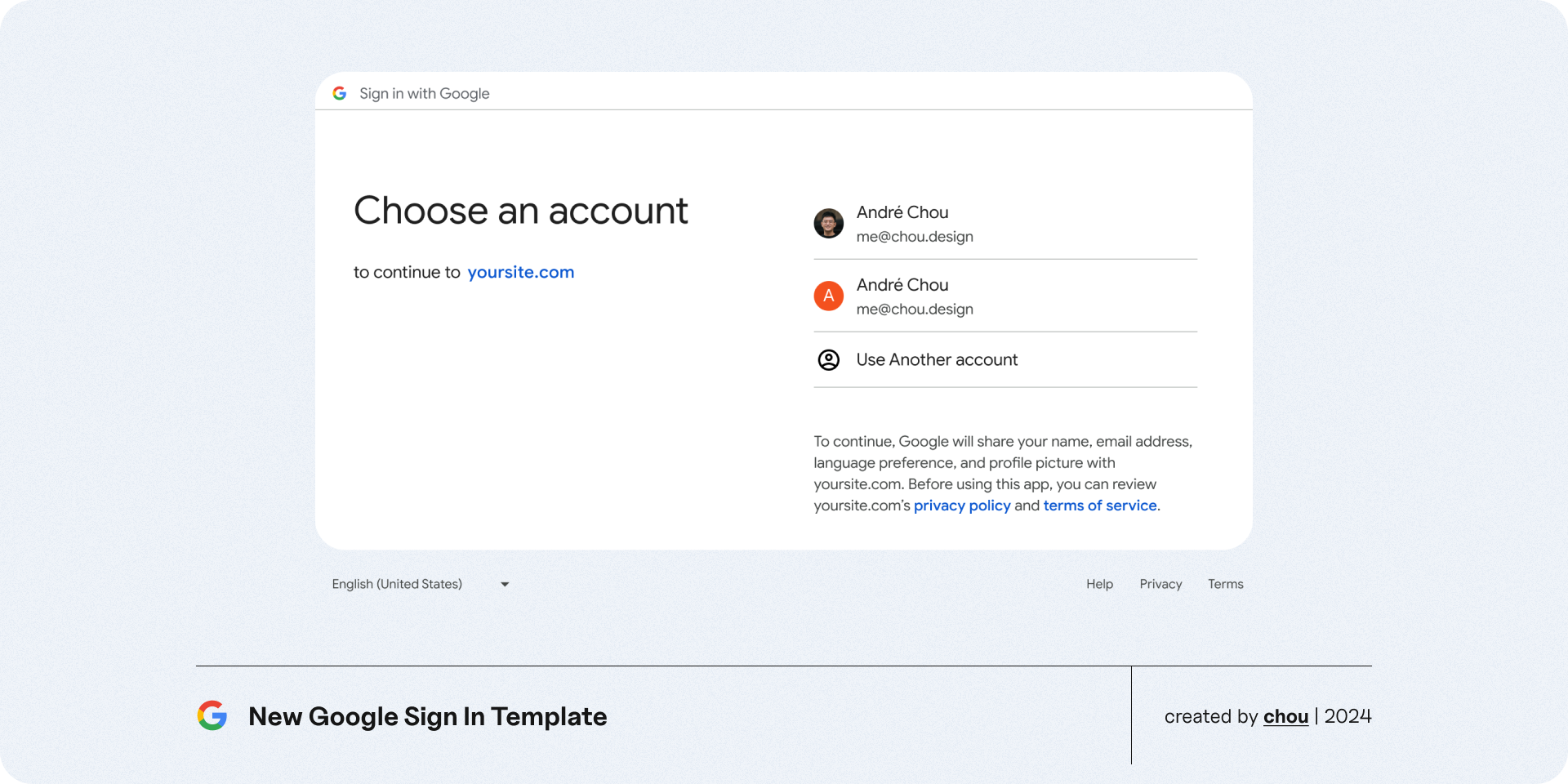 Google Sign In Page Template