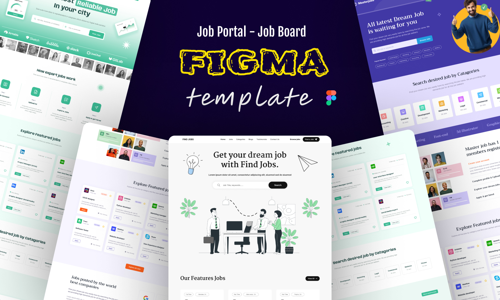 Job Portal or job board or job listing Figma Template 1
