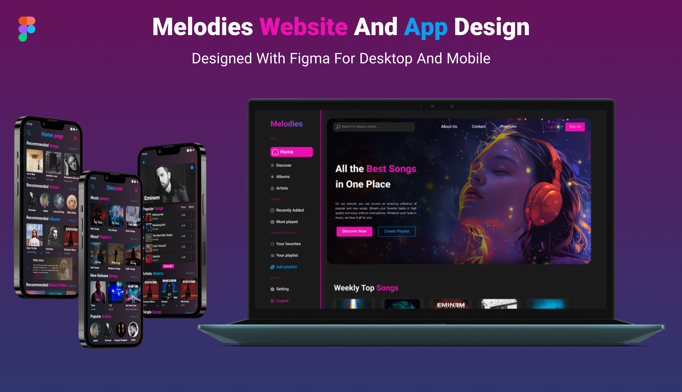 Music Player Website & App (Melodies)