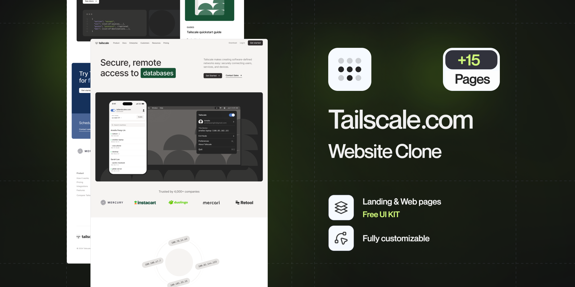 Tailscale.com Web Pages UI