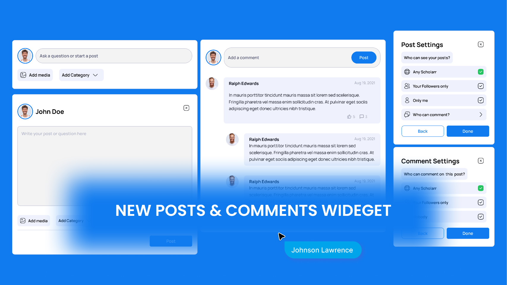 NEW POST AND COMMENT BOX WIDGET UI