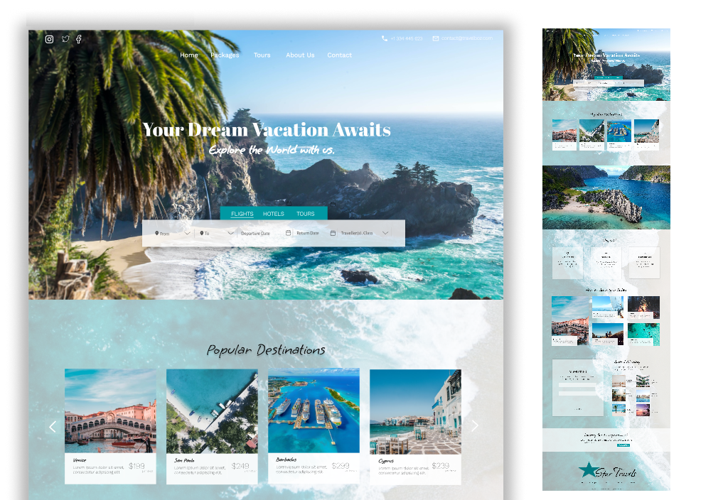 Landing Page UI ~ Travel & Tours Agency