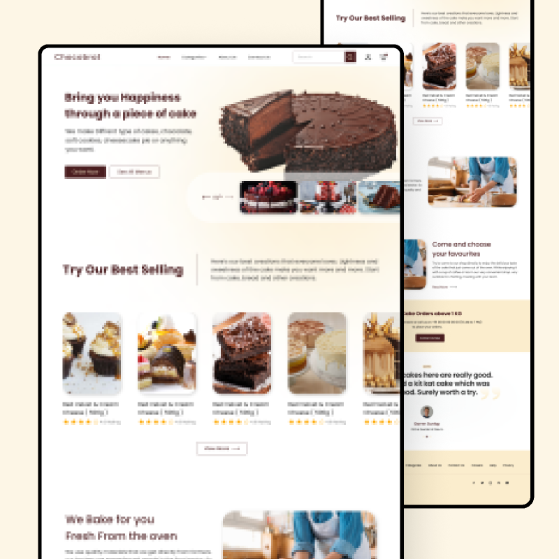 Landing Page For Bakery Website
