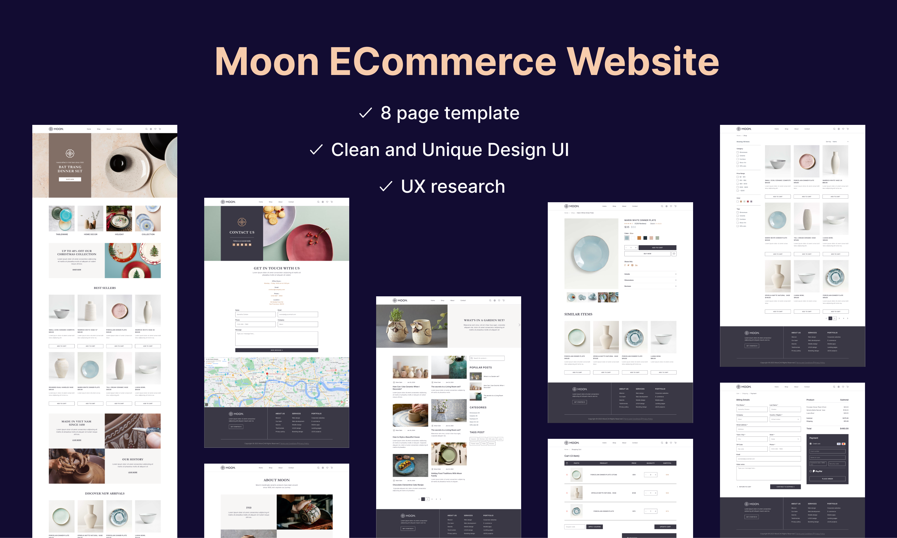 Moon Ceramic & Furniture Store ECommerce Website Shop