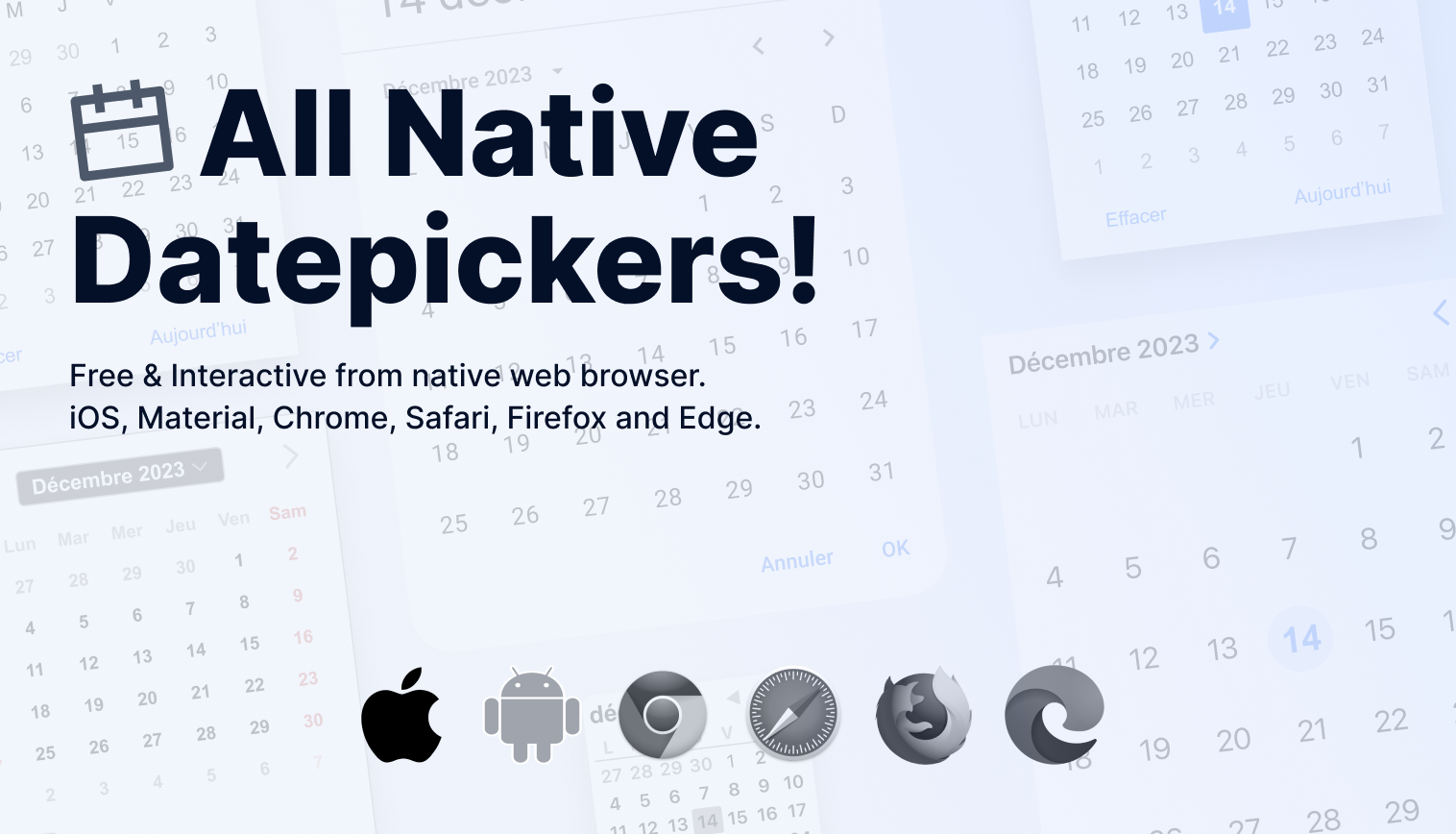 Date Picker - All Native Browser